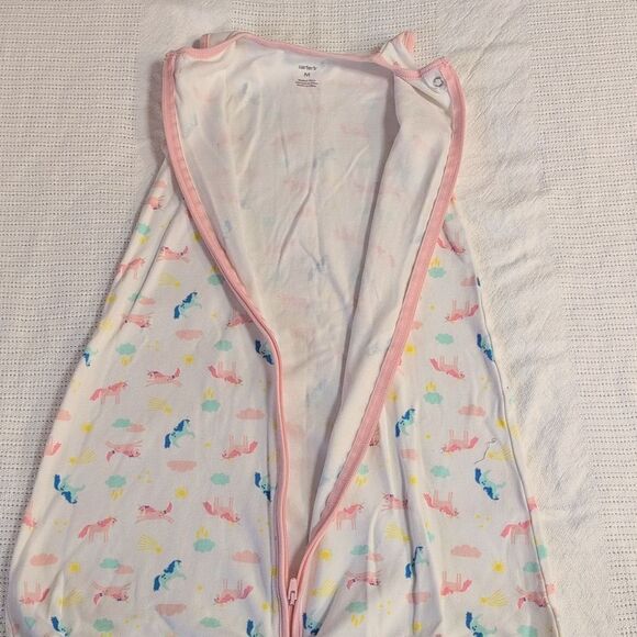 Carter's Medium 6-9 months Pink Unicorn Cotton Zippered Sleep Sack - Picture 5 of 9